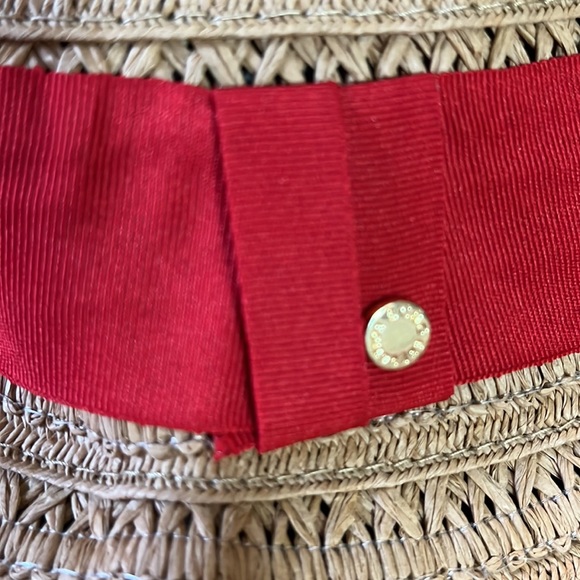 BCBG Generation sz OSFA Straw Hat 
Woven Fabric RED Ribbon Patriotic Trim $88NEW - Picture 10 of 15